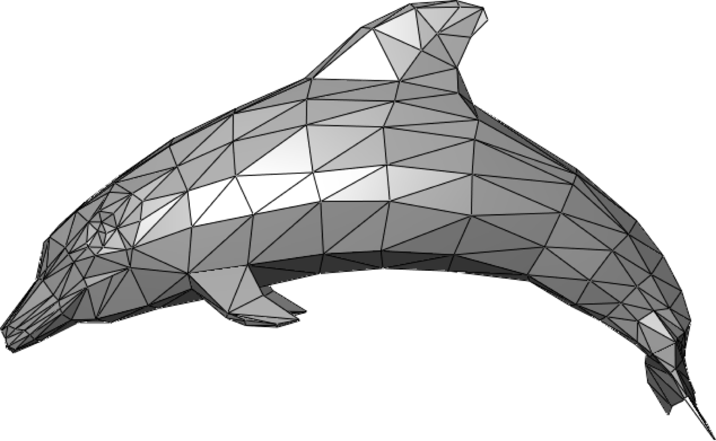 A polygon mesh: the vertices and faces that make up 3D geometry, the core output of a 3D generation model.